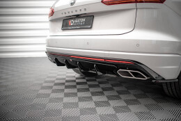 Heck Ansatz Diffusor passend für VW Touareg R-line Mk3 schwarz Hochglanz