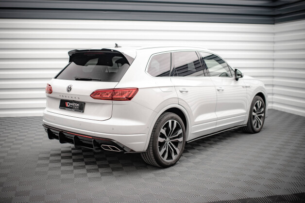 Heck Ansatz Flaps Diffusor passend für VW Touareg R-line Mk3 schwarz Hochglanz