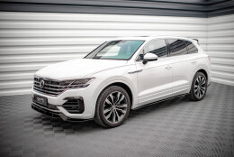 Seitenschweller Ansatz Cup Leisten passend für VW Touareg R-line Mk3 schwarz Hochglanz