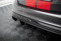 Heck Ansatz Diffusor passend für Ford Focus ST Mk3 FL (RS-Look) schwarz Hochglanz