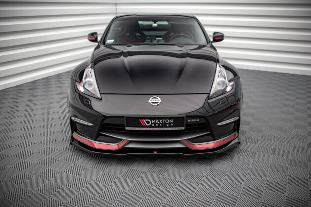 Cup Spoilerlippe Front Ansatz V.1 für Nissan 370Z Nismo FL schwarz Hochglanz