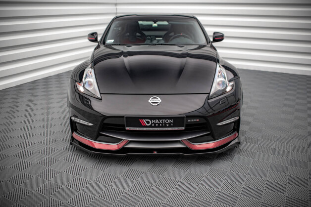 Street+ Spoilerlippe Front Ansatz V.1 passend für Nissan 370Z Nismo FL schwarz Hochglanz