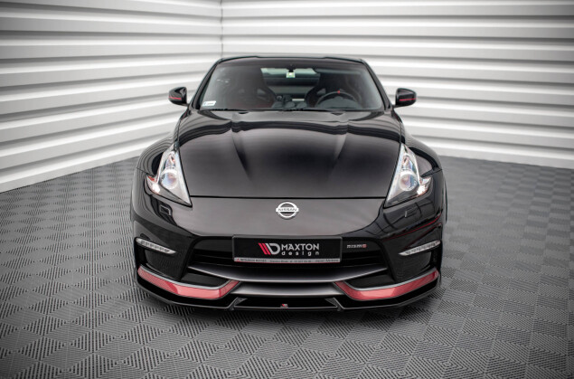 Cup Spoilerlippe Front Ansatz V.2 für Nissan 370Z Nismo FL schwarz Hochglanz