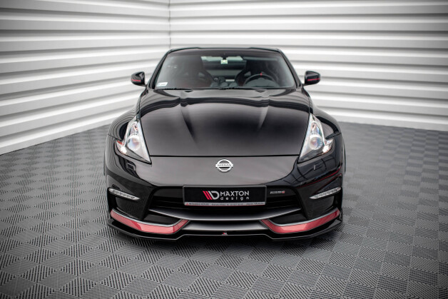 Street+ Spoilerlippe Front Ansatz V.3 passend für Nissan 370Z Nismo FL schwarz Hochglanz