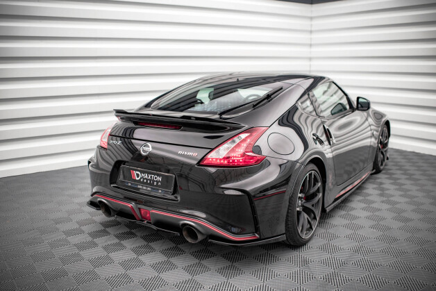 Mittlerer Cup Diffusor Heck Ansatz passend für Nissan 370Z Nismo Facelift schwarz Hochglanz
