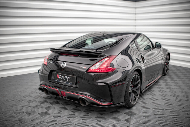 Heck Ansatz Flaps Diffusor passend für Nissan 370Z Nismo Facelift schwarz Hochglanz