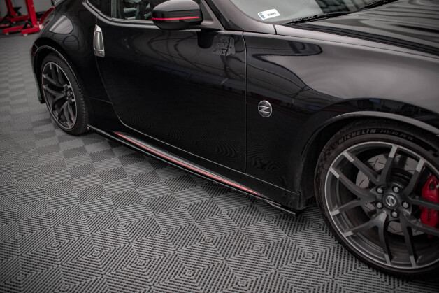 Seitenschweller Ansatz Cup Leisten V.1 passend für Nissan 370Z Nismo Facelift schwarz Hochglanz