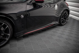 Seitenschweller Ansatz Cup Leisten für V.1 für Nissan 370Z Nismo Facelift schwarz Hochglanz