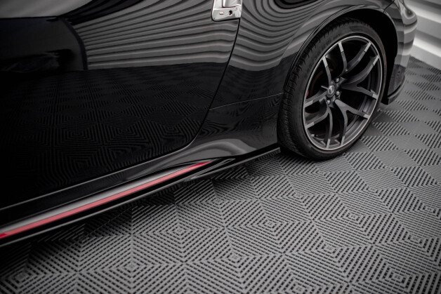 Seitenschweller Ansatz Cup Leisten V.2 passend für Nissan 370Z Nismo Facelift schwarz Hochglanz