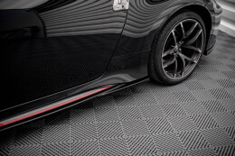 Seitenschweller Ansatz Cup Leisten V.2 für Nissan 370Z Nismo Facelift schwarz Hochglanz