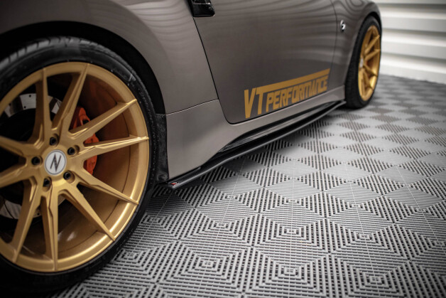 Street Pro Seitenschweller Ansatz Cup Leisten passend für Nissan 370Z Nismo Facelift SCHWARZ