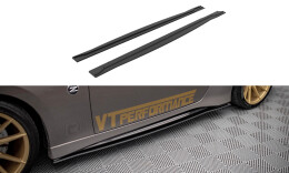 Street Pro Seitenschweller Ansatz Cup Leisten passend für Nissan 370Z Nismo Facelift SCHWARZ