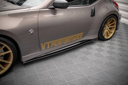 Street Pro Seitenschweller Ansatz Cup Leisten passend für Nissan 370Z Nismo Facelift SCHWARZ