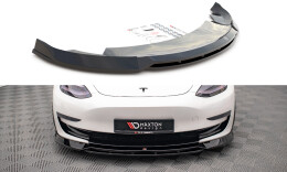 Cup Spoilerlippe Front Ansatz V.3 für Tesla Model 3 schwarz Hochglanz