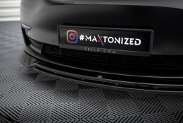 Street+ Spoilerlippe Front Ansatz V.3 passend für Tesla Model 3 schwarz Hochglanz