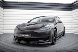 Street+ Spoilerlippe Front Ansatz V.3 passend für Tesla Model 3 schwarz Hochglanz