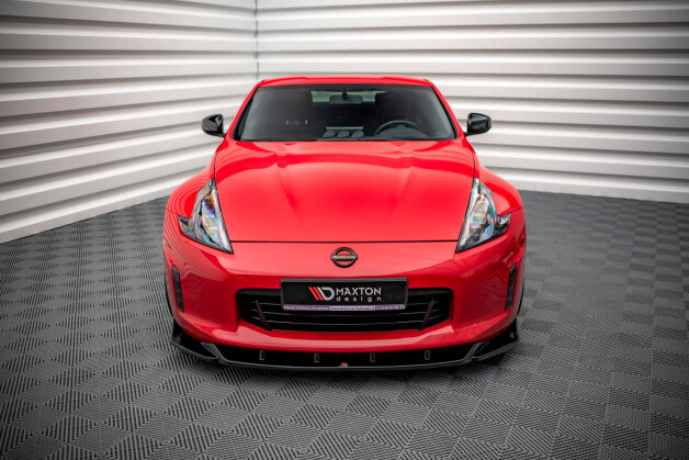Cup Spoilerlippe Front Ansatz V.2 passend für Nissan 370Z Facelift schwarz Hochglanz