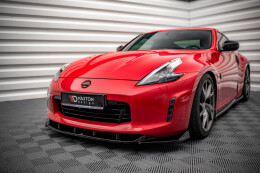 Cup Spoilerlippe Front Ansatz V.2 für Nissan 370Z FL schwarz Hochglanz