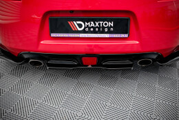 Mittlerer Cup Diffusor Heck Ansatz passend für V.2 Nissan 370Z schwarz Hochglanz