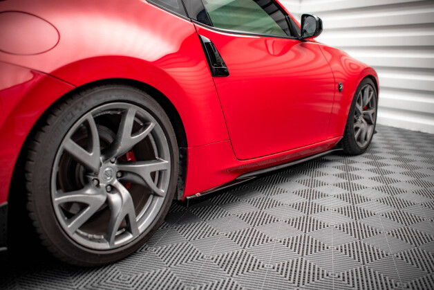 Seitenschweller Ansatz Cup Leisten V.2 passend für Nissan 370Z schwarz Hochglanz