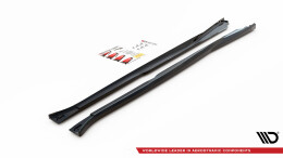 Seitenschweller Ansatz Cup Leisten für Nissan 370Z Facelift schwarz Hochglanz