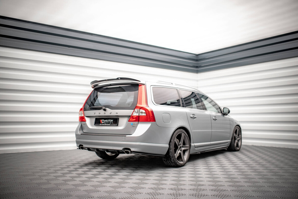 Heck Spoiler Aufsatz Abrisskante V.2 für Volvo V70 Mk3 schwarz Hochglanz