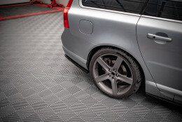 Heck Ansatz Flaps Diffusor passend für Volvo V70 Mk3 schwarz Hochglanz