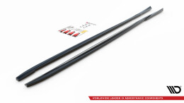Seitenschweller Ansatz Cup Leisten für Volvo V70 Mk3 schwarz Hochglanz