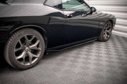 Seitenschweller Ansatz Cup Leisten für Dodge Challenger RT Mk3 Facelift schwarz Hochglanz