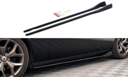 Seitenschweller Ansatz Cup Leisten passend für Dodge Challenger RT / GT Mk3 Facelift schwarz Hochglanz