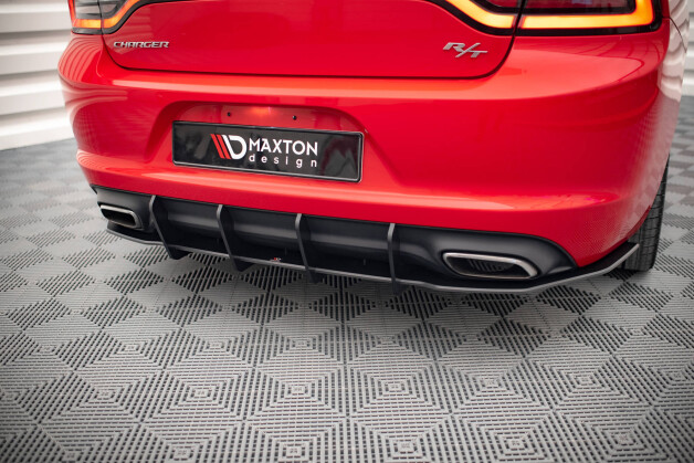 Street Pro Heckschürze Heck Ansatz Diffusor passend für Dodge Charger RT Mk7 Facelift SCHWARZ