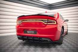 Street Pro Heckschürze Heck Ansatz Diffusor für Dodge Charger RT Mk7 Facelift rot