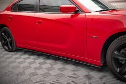 Street Pro Seitenschweller Ansatz Cup Leisten für Dodge Charger RT Mk7 Facelift SCHWARZ