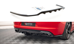Mittlerer Cup Diffusor Heck Ansatz DTM Look passend für Dodge Charger RT Mk7 Facelift schwarz Hochglanz
