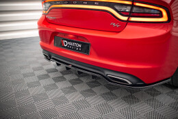 Mittlerer Cup Diffusor Heck Ansatz DTM Look passend für Dodge Charger RT Mk7 Facelift schwarz Hochglanz