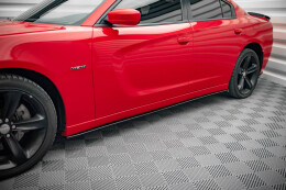 Seitenschweller Ansatz Cup Leisten für Dodge Charger RT Mk7 Facelift schwarz Hochglanz
