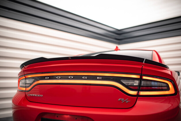 Heck Spoiler Aufsatz Abrisskante für Paket Dodge Charger RT Mk7 FL schwarz Hochglanz