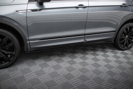 Seitenschweller Ansatz Cup Leisten passend für VW Tiguan Allspace Mk2 schwarz Hochglanz
