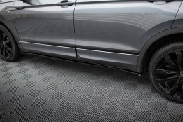 Seitenschweller Ansatz Cup Leisten passend für VW Tiguan Allspace Mk2 schwarz Hochglanz