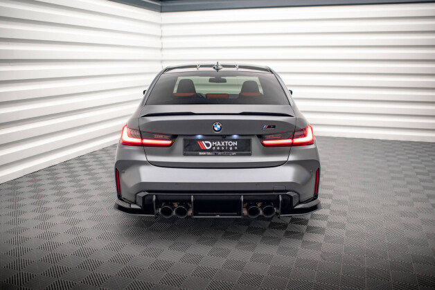Street Pro Heckschürze Heck Ansatz Diffusor passend für BMW M3 G80 schwarz-rot