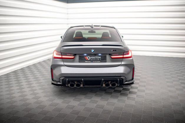 Heck Ansatz Flaps Diffusor V.1 passend für BMW M3 Limousine / Touring G80 / G81 schwarz Hochglanz