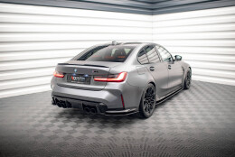 Heck Ansatz Flaps Diffusor V.1 passend für BMW M3 Limousine / Touring G80 / G81 schwarz Hochglanz