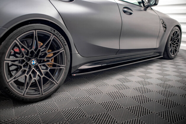 Seitenschweller Ansatz Cup Leisten V.1 passend für BMW M3 Limousine / Touring G80 / G81 schwarz Hochglanz