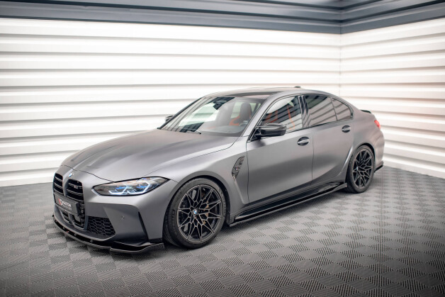 Seitenschweller Ansatz Cup Leisten V.2 passend für BMW M3 Limousine / Touring G80 / G81 schwarz Hochglanz