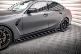 Seitenschweller Ansatz Cup Leisten V.2 passend für BMW M3 Limousine / Touring G80 / G81 schwarz Hochglanz