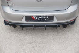 Street Pro Heck Ansatz Flaps Diffusor V.1 L + R für VW Golf 7 GTI SCHWARZ-ROT