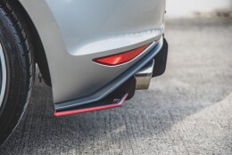 Street Pro Heck Ansatz Flaps Diffusor V.1 L + R passend für VW Golf 7 GTI schwarz-rot