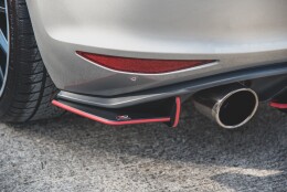 Street Pro Heck Ansatz Flaps Diffusor V.1 L + R passend für VW Golf 7 GTI schwarz-rot