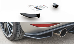 Street Pro Heck Ansatz Flaps Diffusor V.1 L + R passend für VW Golf 7 GTI schwarz-rot