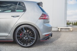 Street Pro Heck Ansatz Flaps Diffusor V.1 L + R passend für VW Golf 7 GTI schwarz-rot